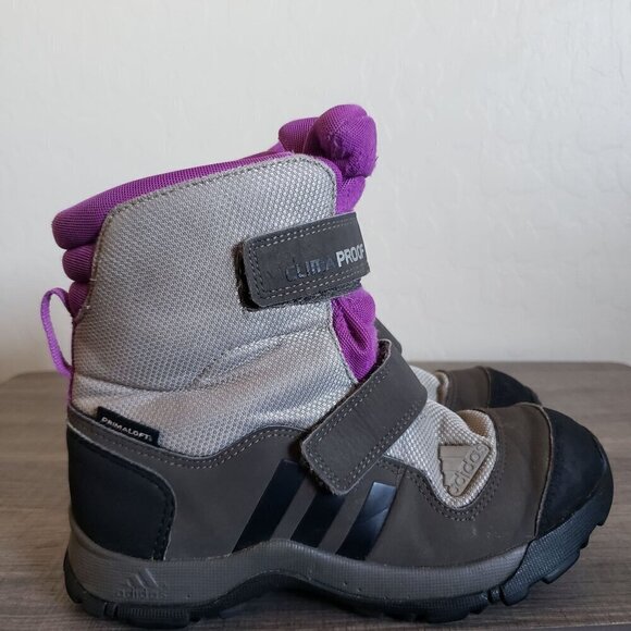 Adidas Adisnow II Primaloft Winter Snow Boots Waterproof Grey/Purple Sz Girl's 2